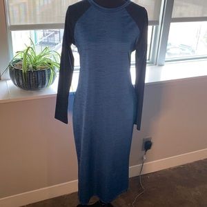 Top shop long sleeve blue and black dress